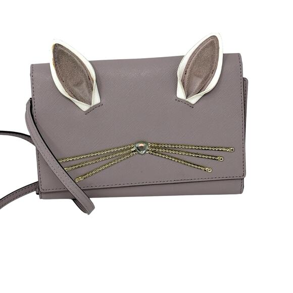 Kate Spade New York Hop To It Rabbit Winni Leather Bunny Crossbody Clutch - Picture 12 of 13